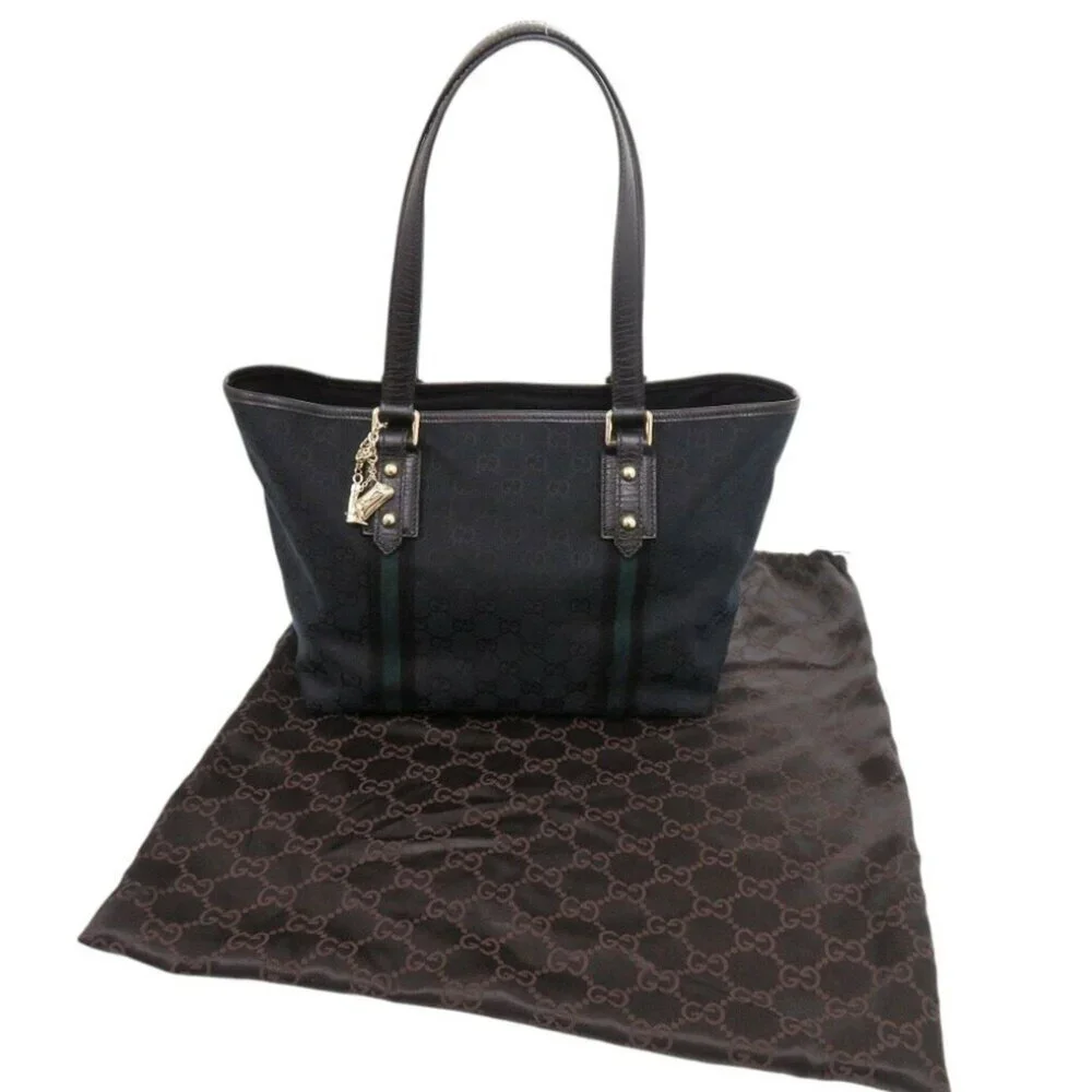 GUCCI Authentic Black Canvas Tote Bag - Picture 3 of 10